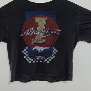 car race Crop top with red and white